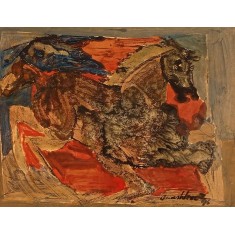 Mashkoor Raza, 11 x 14 Inch, Oil on Paper, Abstract Painting, AC-MR-727 Mashkoor Raza, 11 x 14 Inch, Oil on Paper, Abstract Painting, AC-MR-727